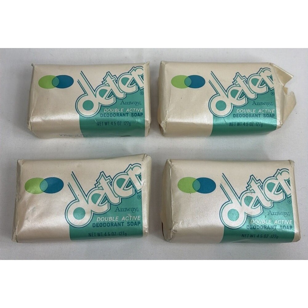 Lot of 4 Vintage Amway Deter Deodorant Soap 4.5oz each 1978 NEW